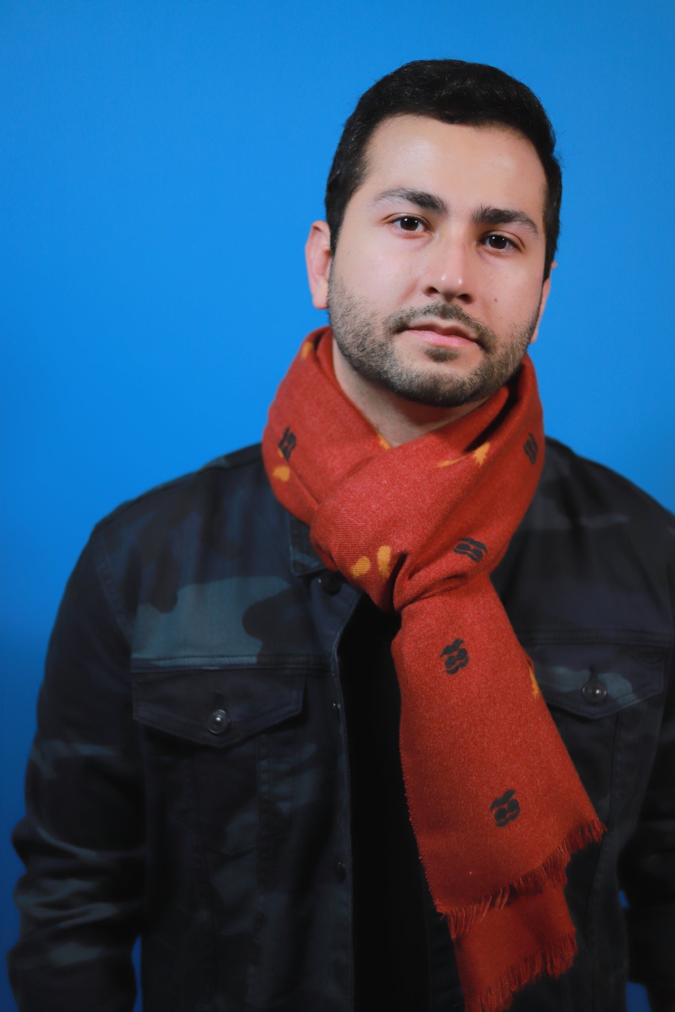 Soft Cotton Scarf for Men in Vintage Design - Wine Red - Scarf Designers