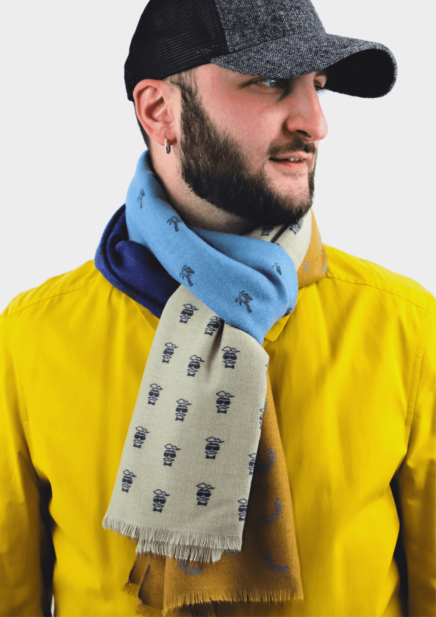 Soft Cotton Scarf for Men in Vintage Design - Scarf Designers