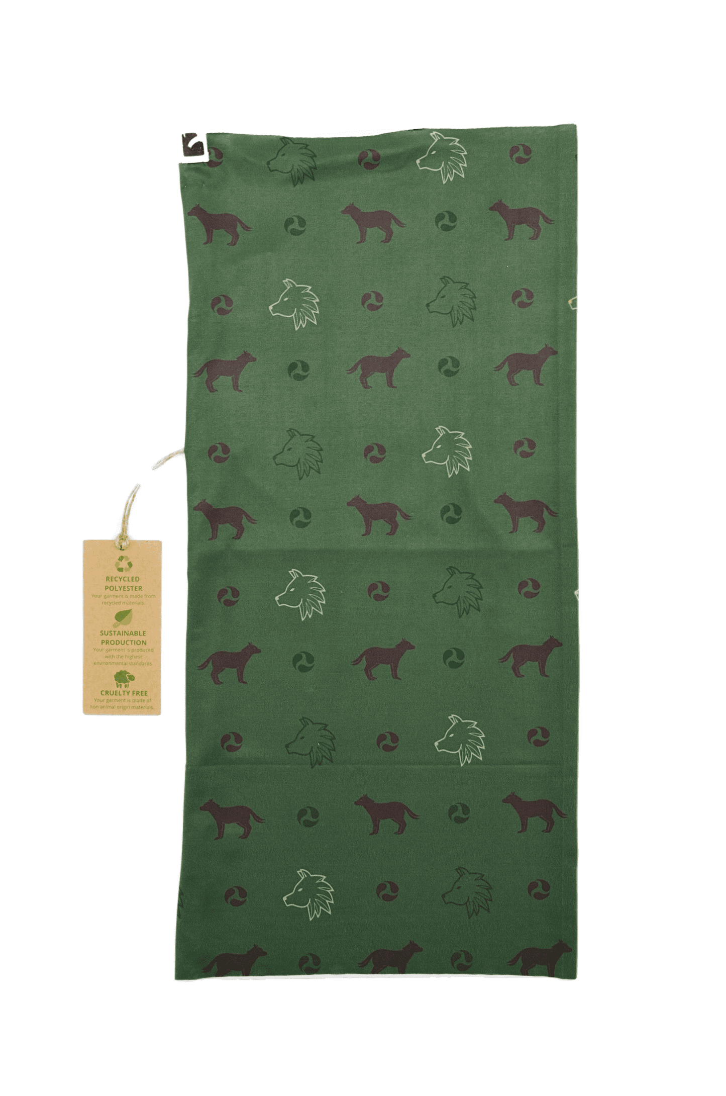 Bandana from recycled polyester with animal pattern in green - Scarf Designers